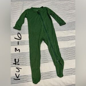 GUC Kyte Baby Zippy Footie Romper, Green, Sz 3-6 Months